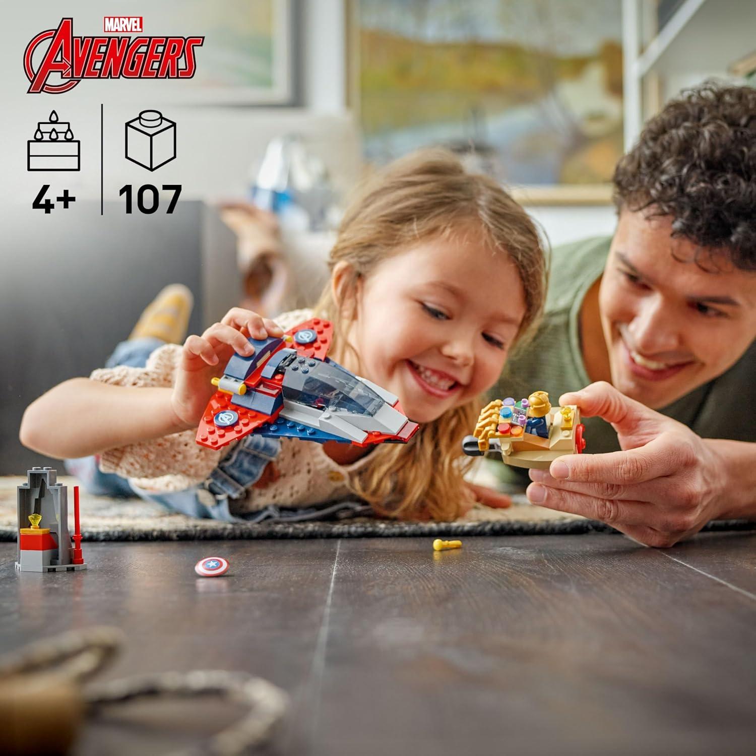 LEGO Marvel Capitán América vs Thanos 76319 - Set de Construcción 107 Piezas