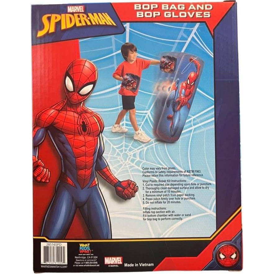 Bolsa Inflable Bop Spiderman con Guantes para Niños 87.6 cm