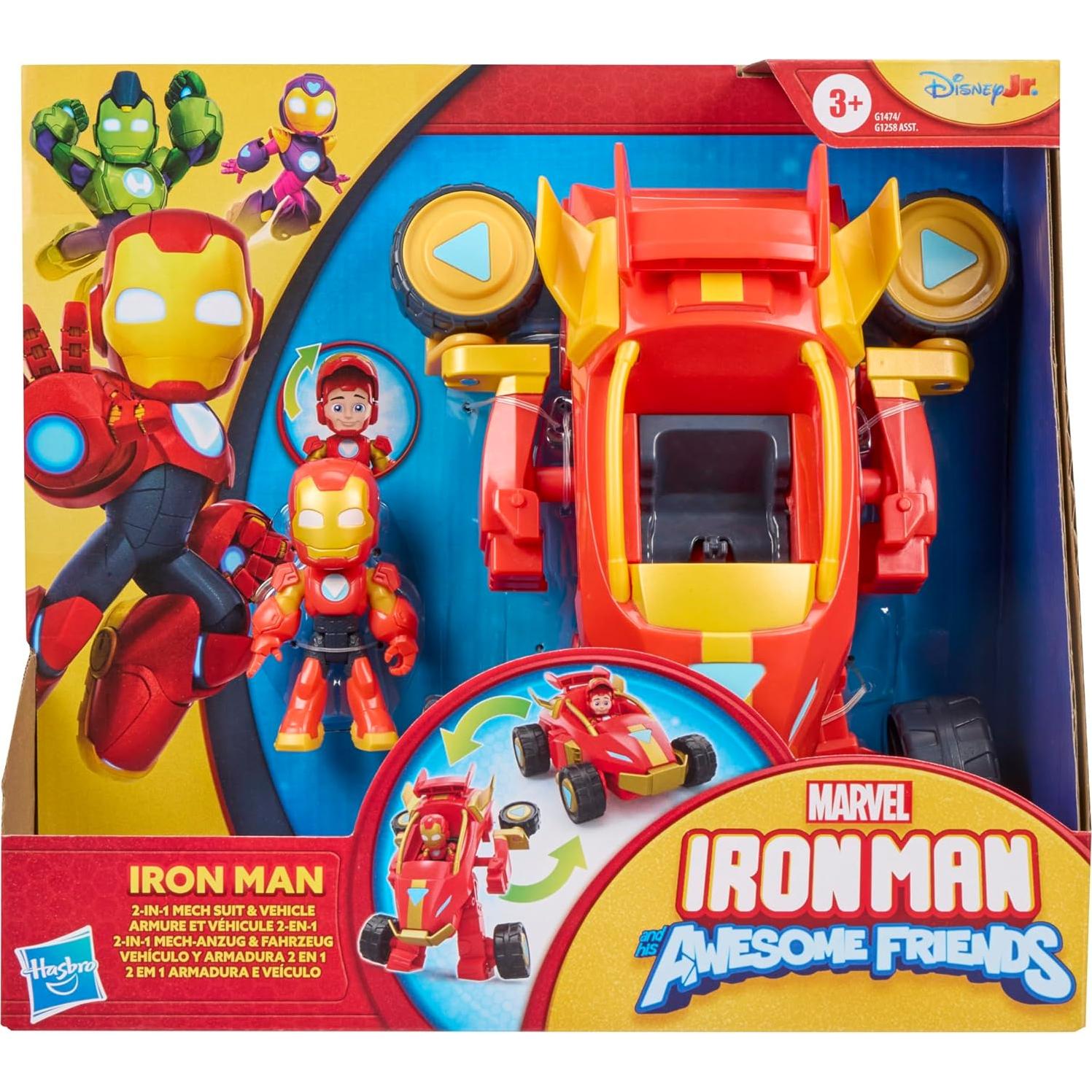 Iron Man 2-en-1 Traje Mecánico y Vehículo Hasbro 7.6 cm