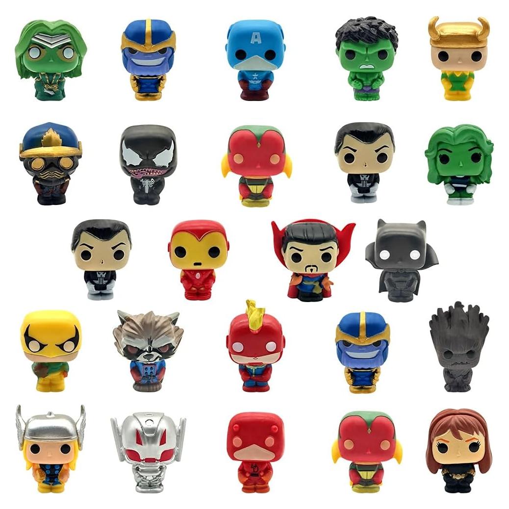 Action Figures, 24 PCS Mini Figures Toy Set, 1.38 Inch PVC Cake Topper Figures Decorations, Gift for Kids in Birthday Party, Christmas Day, Easter Day