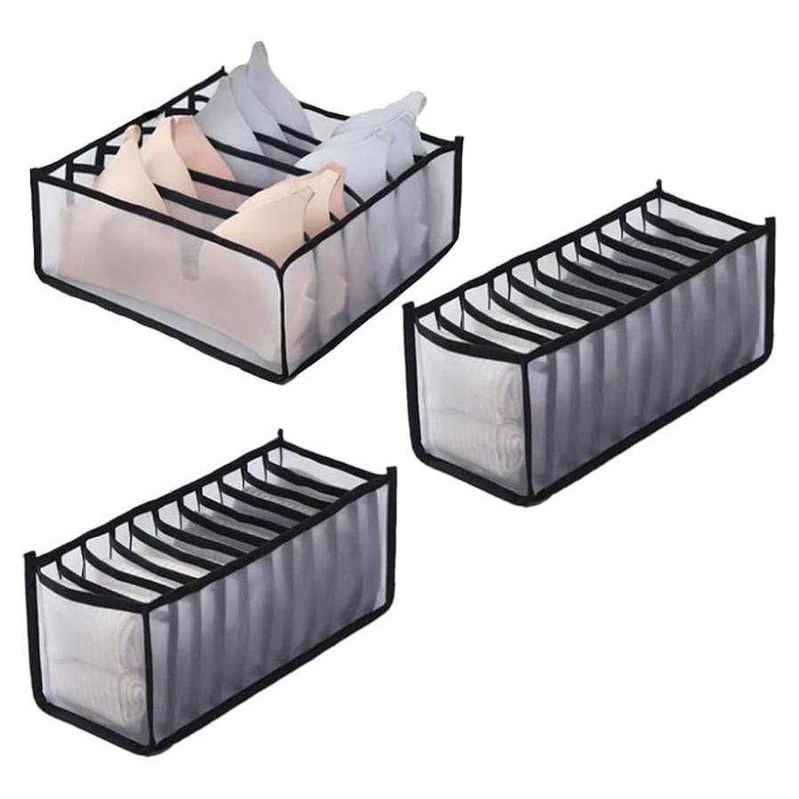 Organizador de Ropa HSLFUAI - Paquete de 3 Plegables para Calcetines y Sujetadores