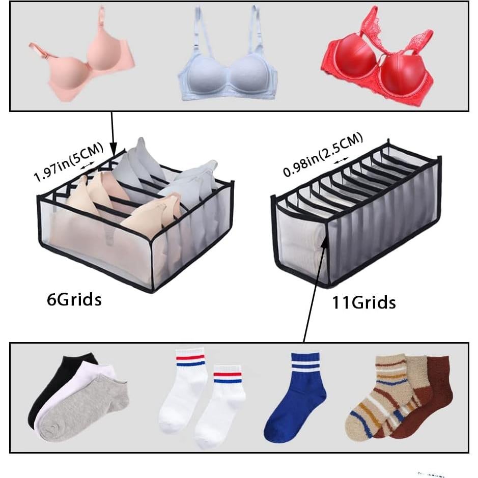 Organizador de Ropa HSLFUAI - Paquete de 3 Plegables para Calcetines y Sujetadores