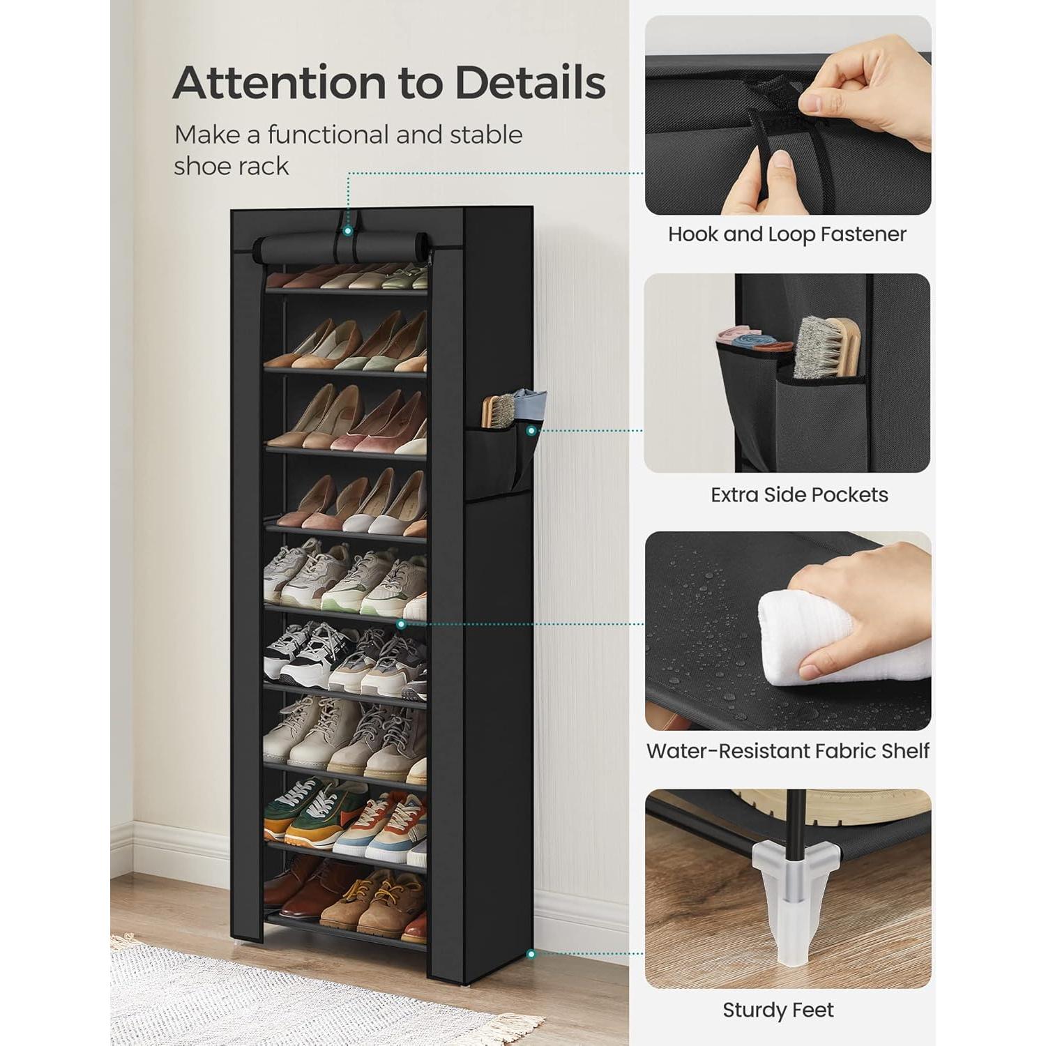 Estante para Zapatos SONGMICS 9 Niveles Negro 27-35 Pares