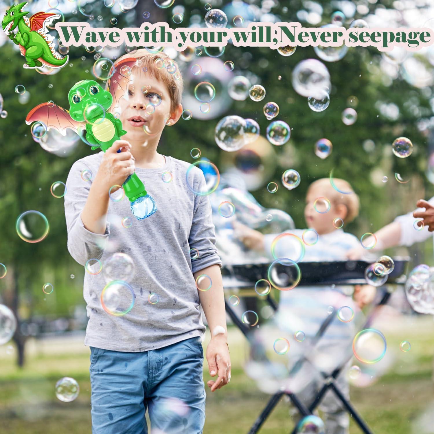 Varita de Burbujas Dinosaurio Blingbrione Verde Musical 20 cm