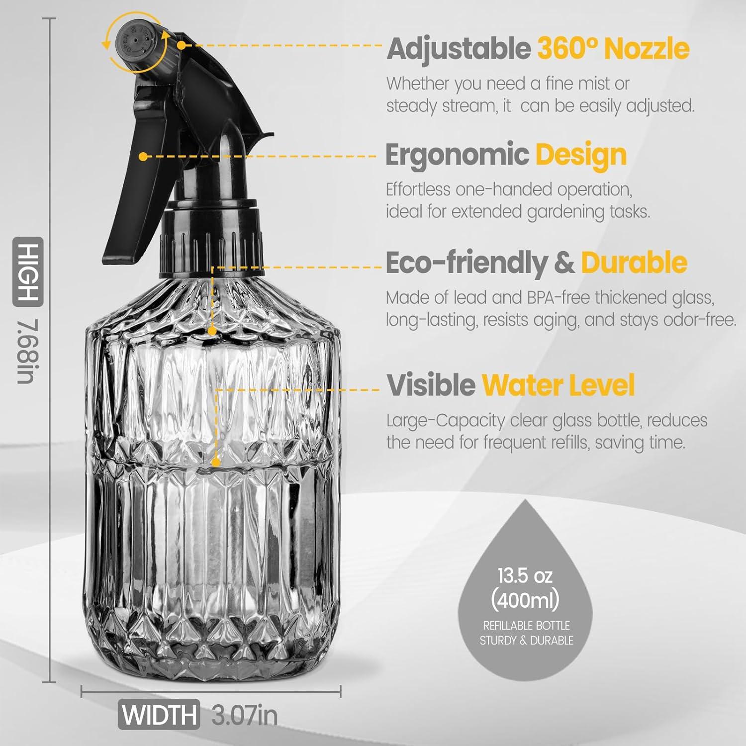 Botella de Spray para Plantas Sincengel 400 ml Vidrio Gris