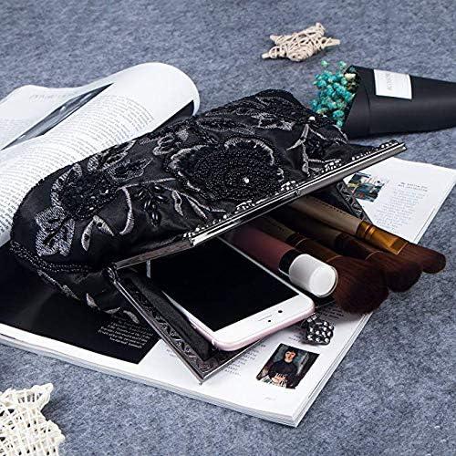 Bolso de mano de noche DA BODAN floral con strass 21.8x4.8x20.8cm