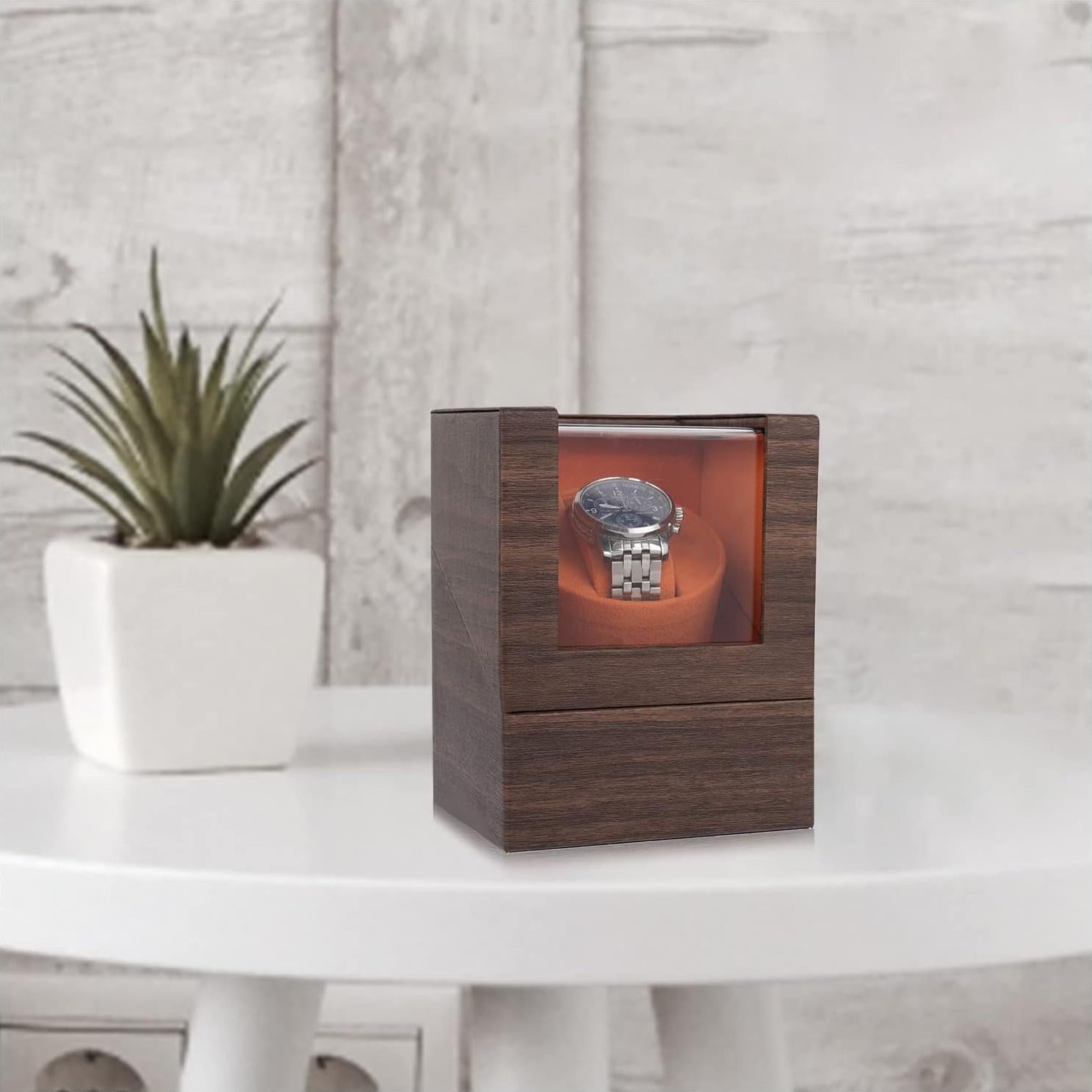 Enrollador Automático de Relojes YOOHONG Marrón Motor Japonés Silencioso