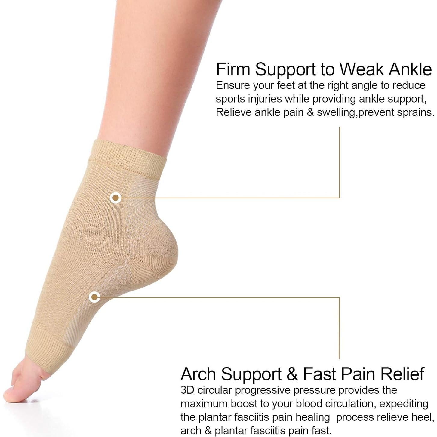 Geyoga 7 Pares Mangas de Compresión para Tobillo Alivio Dolor