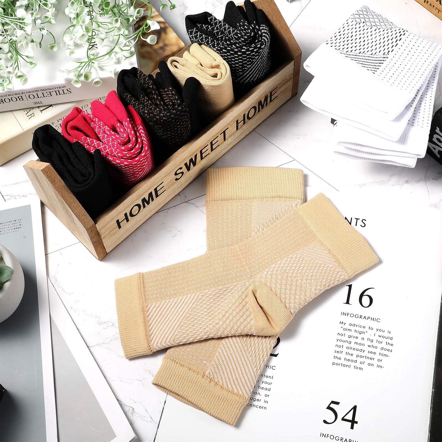 Geyoga 7 Pares Mangas de Compresión para Tobillo Alivio Dolor