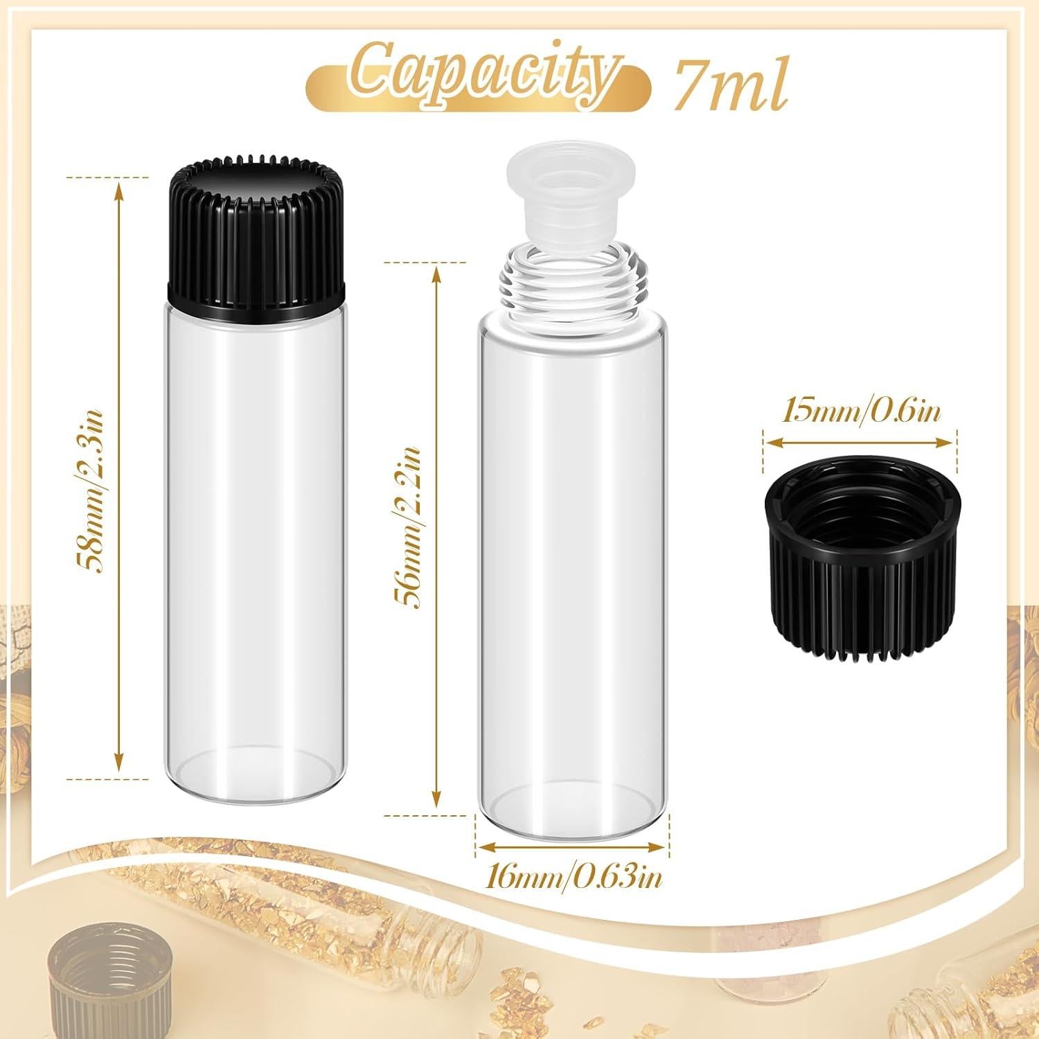 200 Frascos de Vidrio 7 ml Lallisa con Tapas a Prueba de Fugas