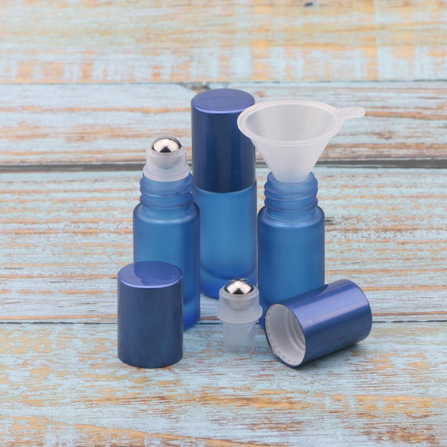 Botellas de Vidrio Rodante Ellbest 17pcs 5ml Azul Mate