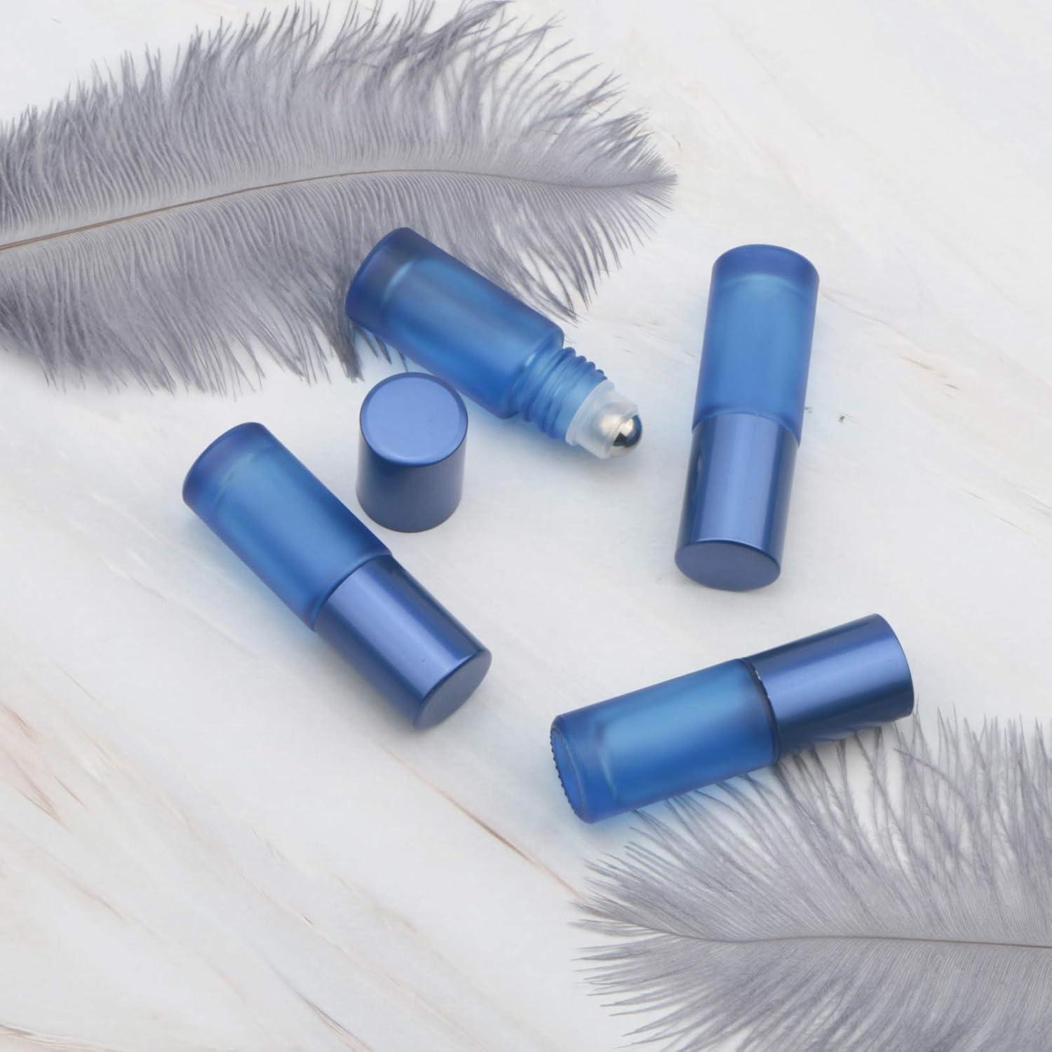 Botellas de Vidrio Rodante Ellbest 17pcs 5ml Azul Mate