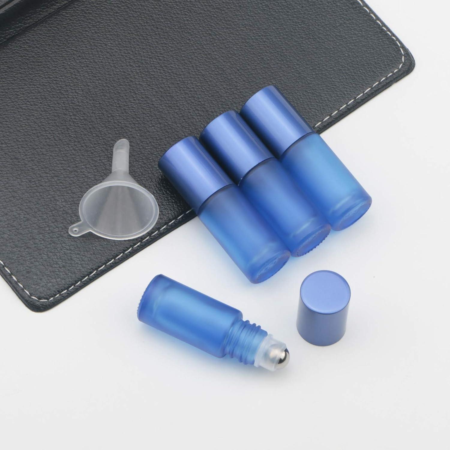 Botellas de Vidrio Rodante Ellbest 17pcs 5ml Azul Mate