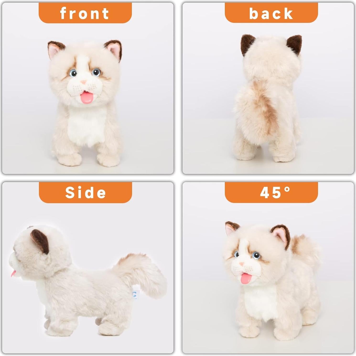 Gato Ragdoll Interactivo Electrónico CU-MATE 30x12x26cm