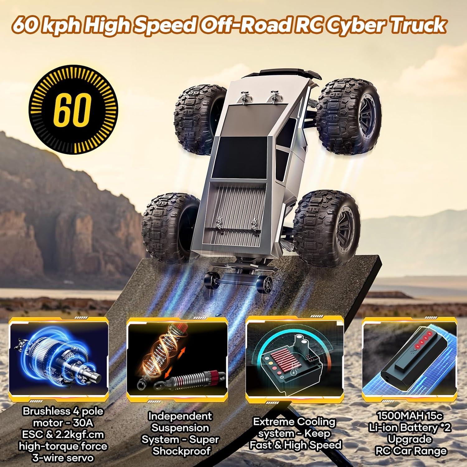 Coche RC Todo Terreno Jelife 1:16 4WD 60KPH con Luces LED