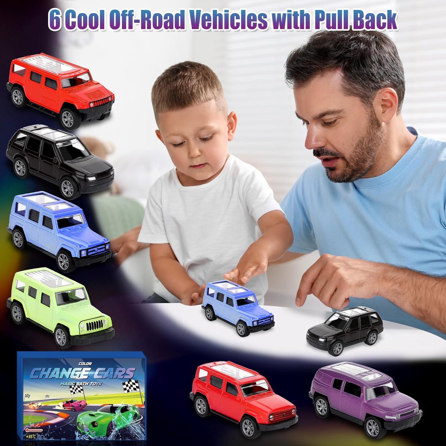 Set de 12 Coches que Cambian de Color Jebiue 1:64 para Niños