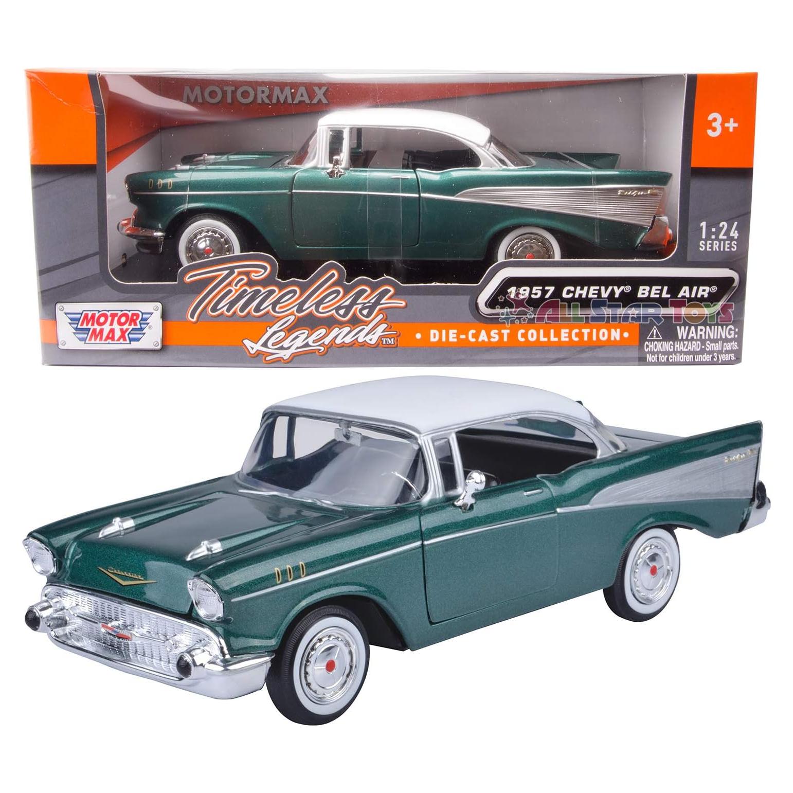 Coche de Juguete Diecast Chevy Bel Air 1957 Verde 1/24 Motormax