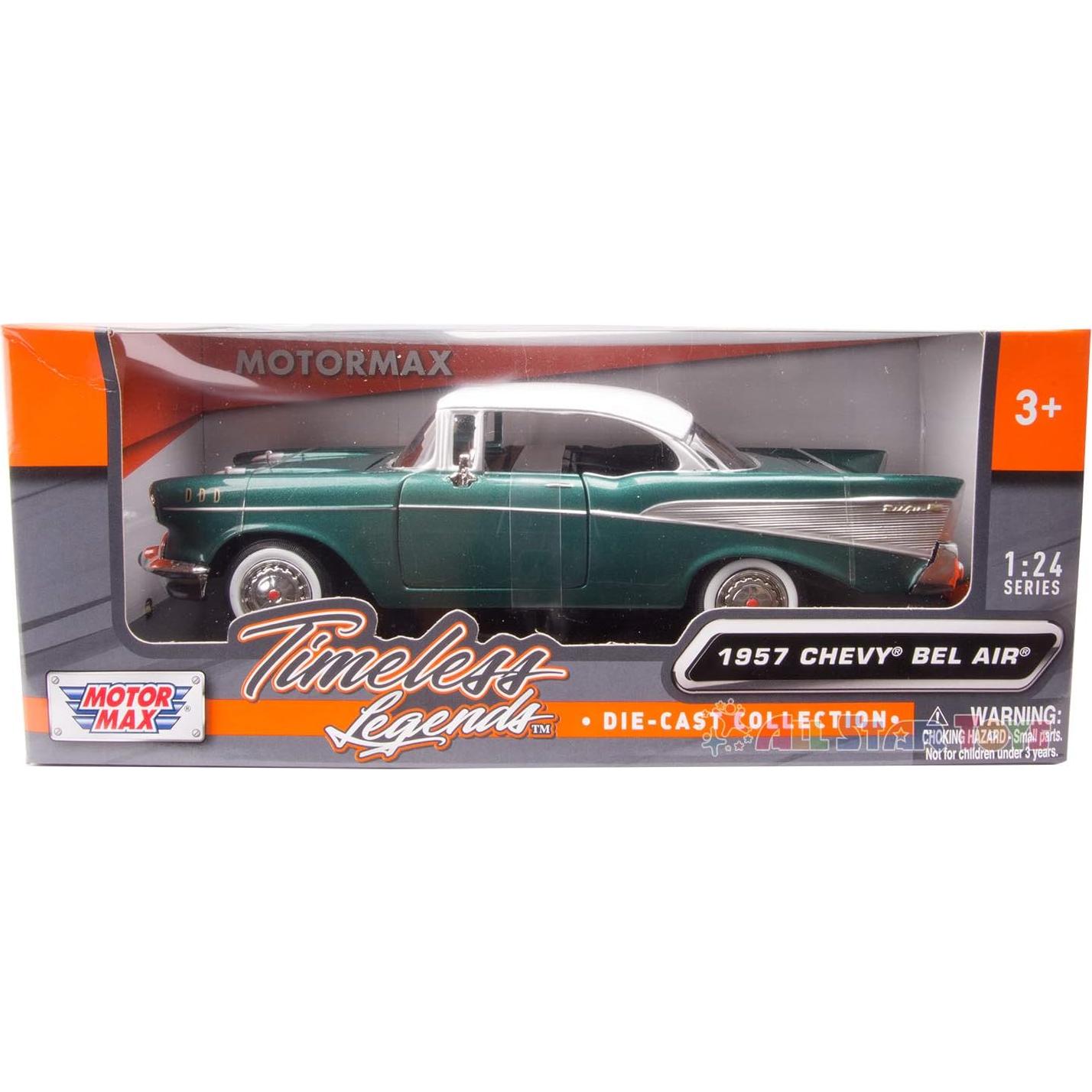 Coche de Juguete Diecast Chevy Bel Air 1957 Verde 1/24 Motormax
