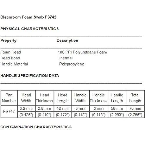 500 Bastones de Limpieza CK-FS742 con Cabeza de Espuma 6.98 cm