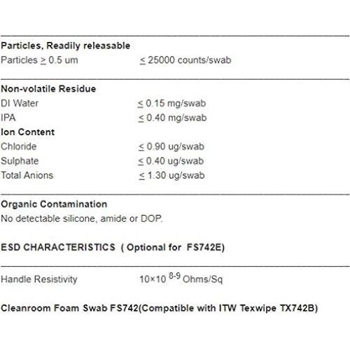 500 Bastones de Limpieza CK-FS742 con Cabeza de Espuma 6.98 cm