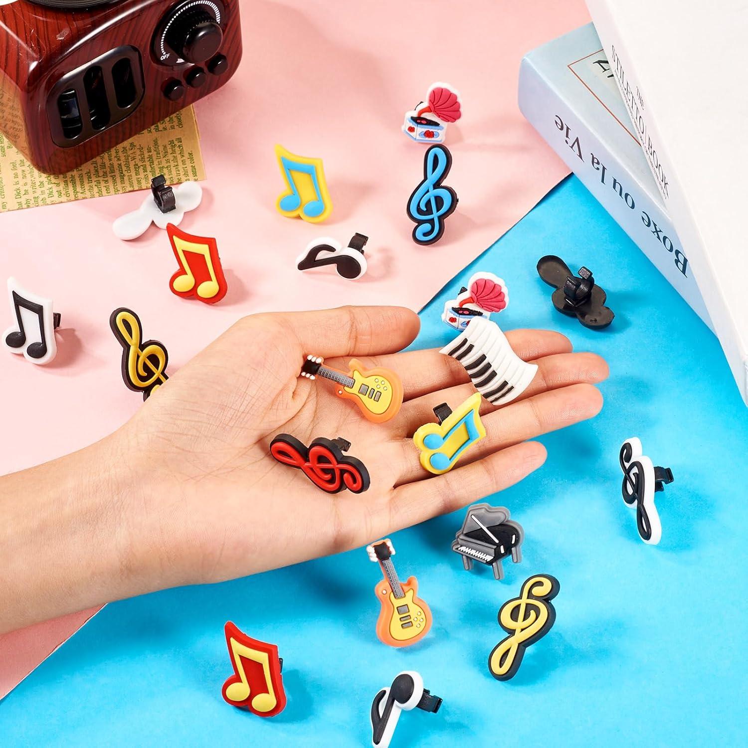 24 Tapas de Lápiz Musicales Magibeads - PVC, 12 Estilos