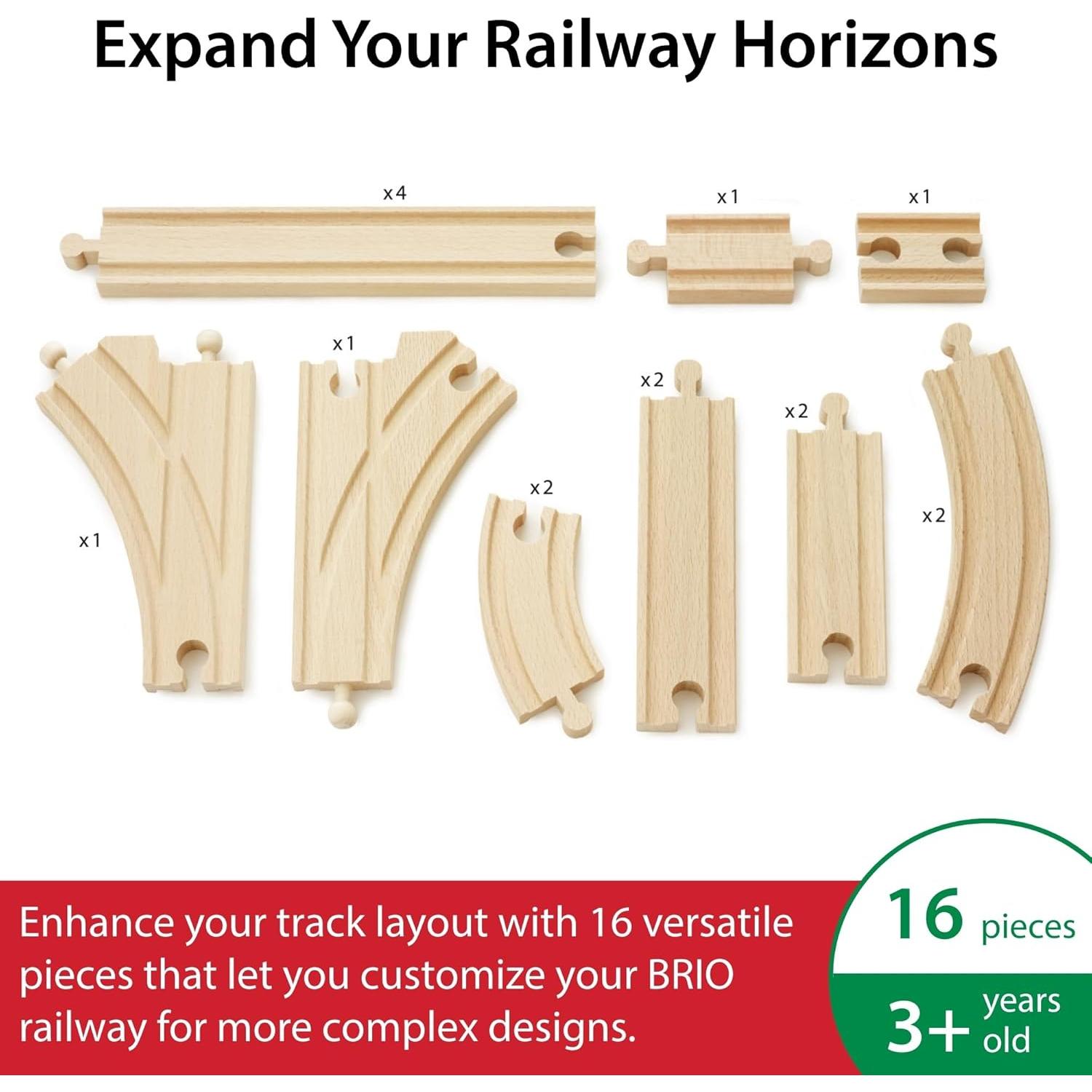 Paquete de Expansión Intermedio BRIO World - 16 Piezas de Madera