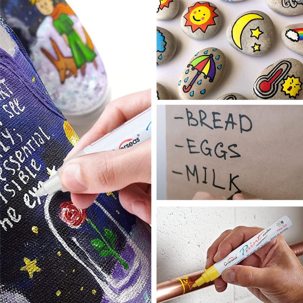 Marcadores Permanentes Negros Overseas - 8 Paquete 2mm Punta Media