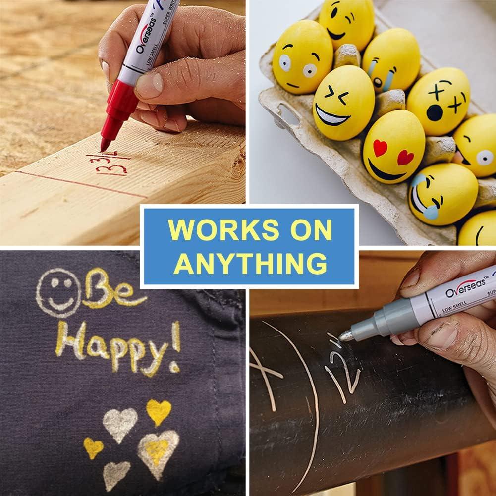 Marcadores Permanentes Negros Overseas - 8 Paquete 2mm Punta Media