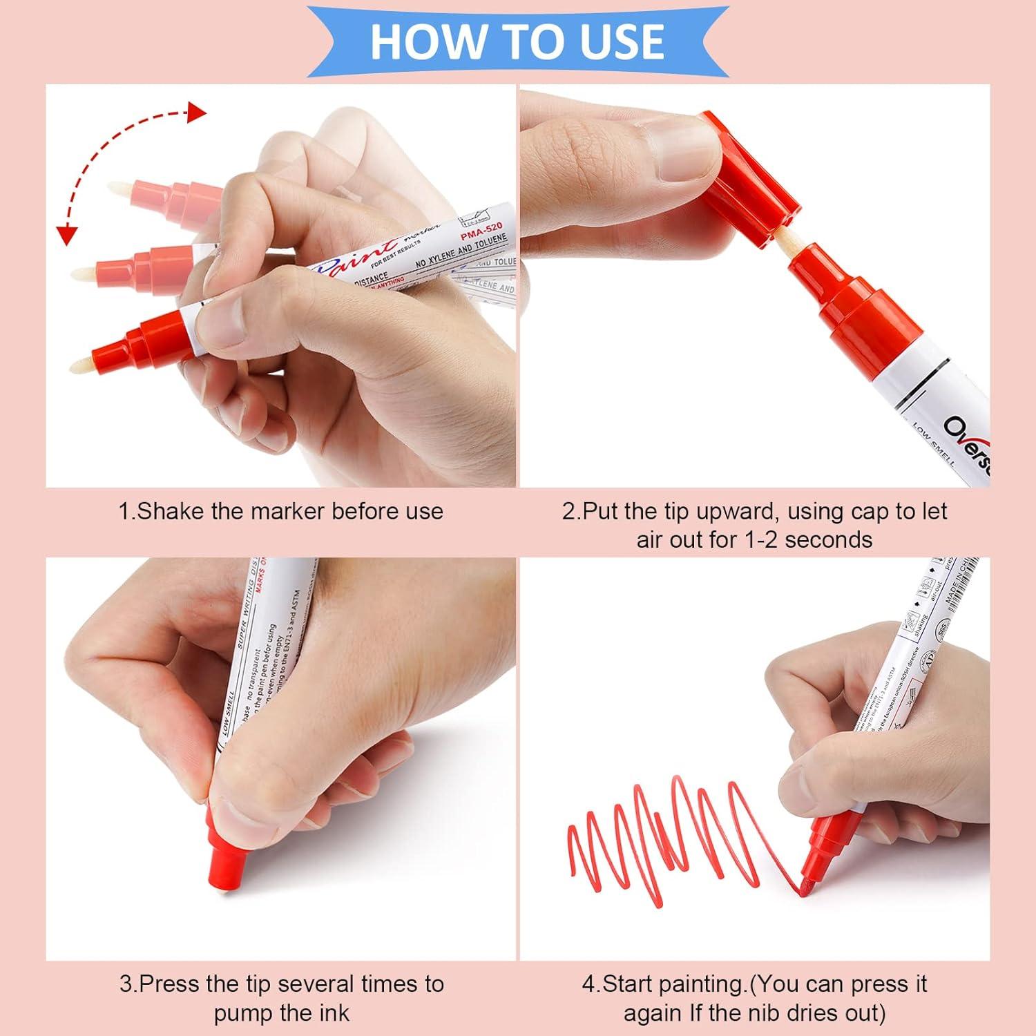 Marcadores Permanentes Negros Overseas - 8 Paquete 2mm Punta Media