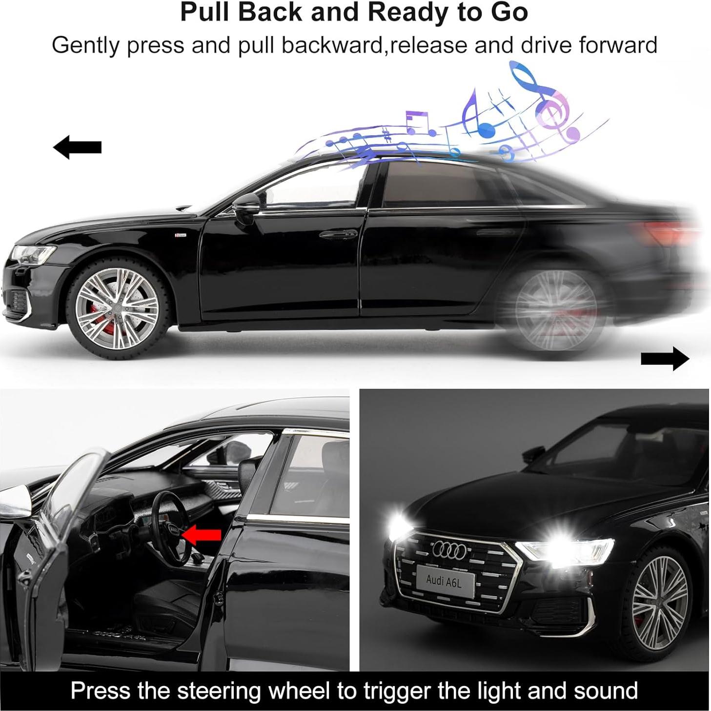 Coche de Juguete Audi A6L a Escala 1:18 BDTCTK con Sonido y Luz