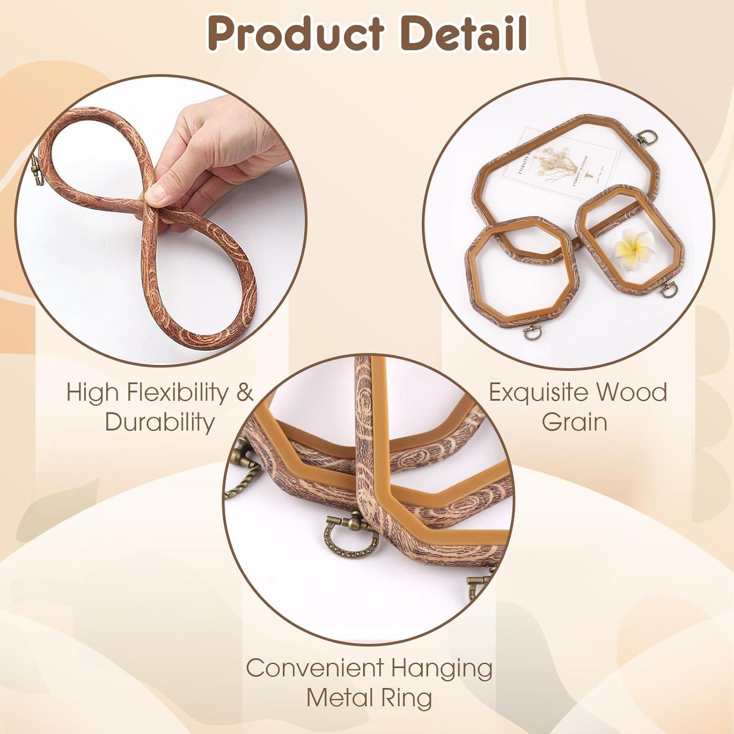 Juego de 9 Aros de Bordado Decorativos Zuaooz - Madera Imitación