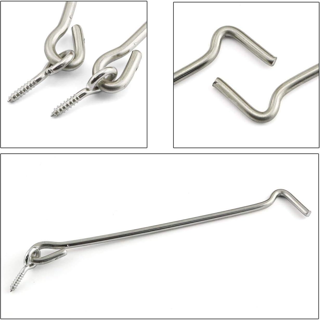 Gancho de Ventana Acero Inoxidable PZRT 15.24cm 2 Piezas