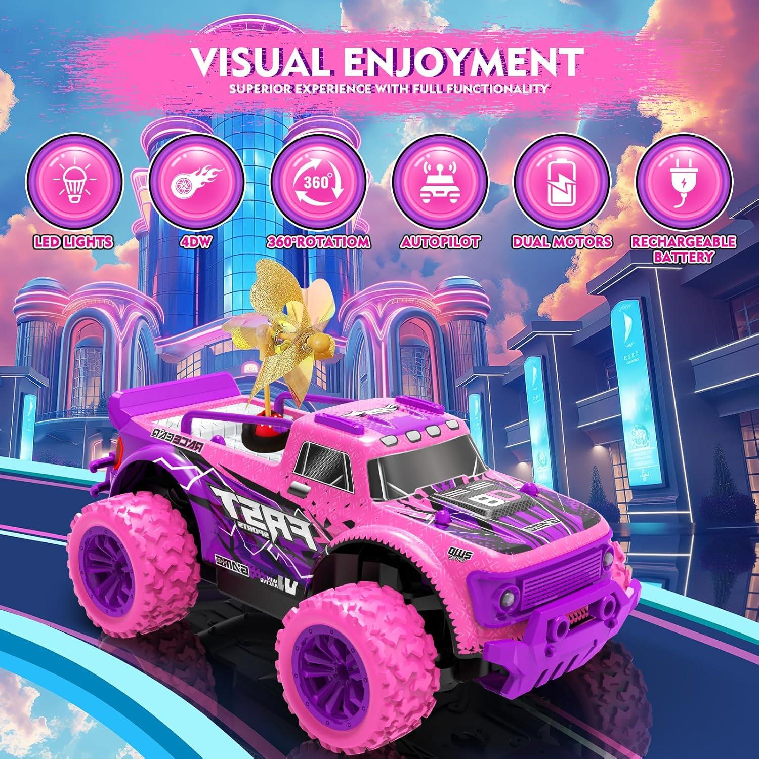 Coche RC Rosa Layseen KF23 1:20 con Luz LED y Molinetes