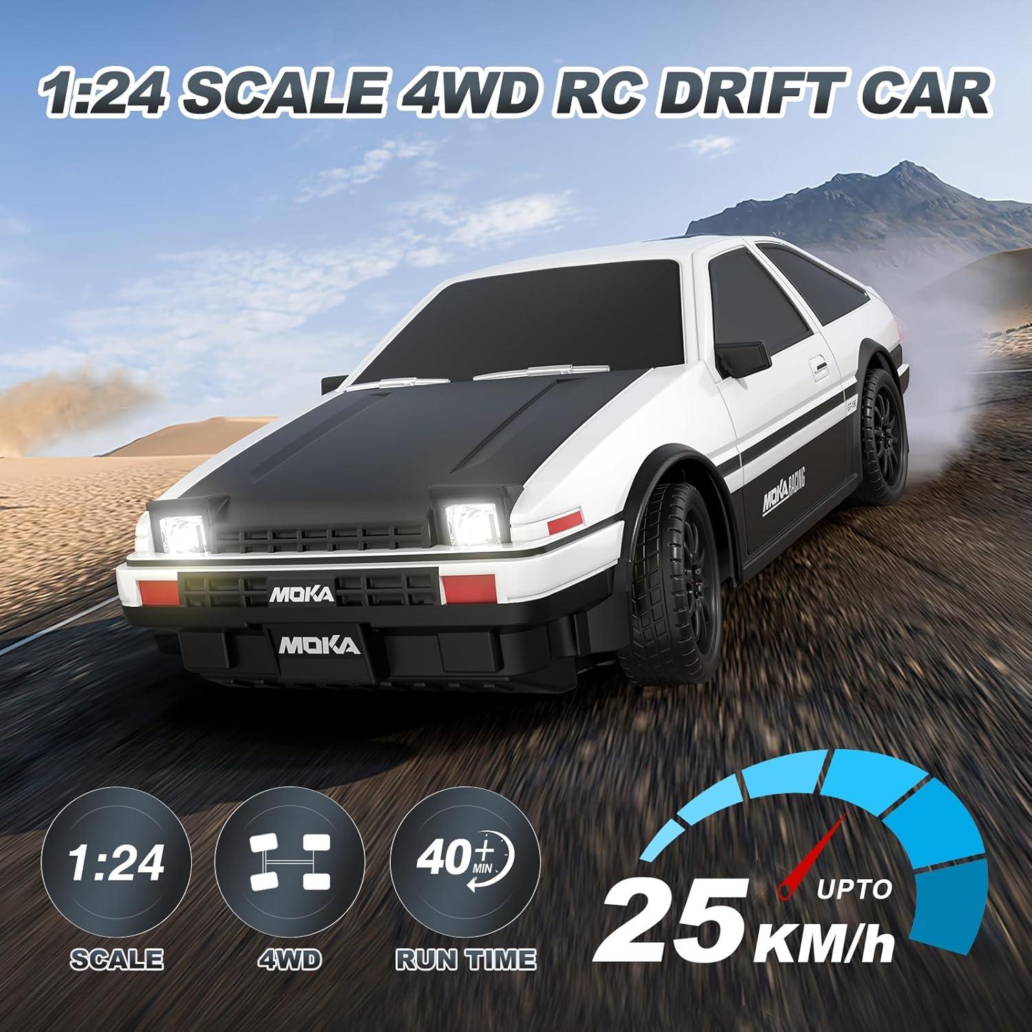 Coche RC Drift 1:24 Shantou 25 km/h 4WD Luces LED
