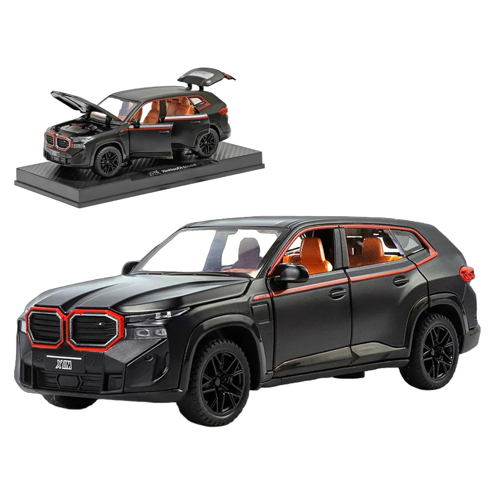 Toy Cars Compatible for XM 1/32 Metal Model Car Pull Back Car Toys with Light and Sound Toys Car Collectible Model for Children Age 3 + Year Old (Black)