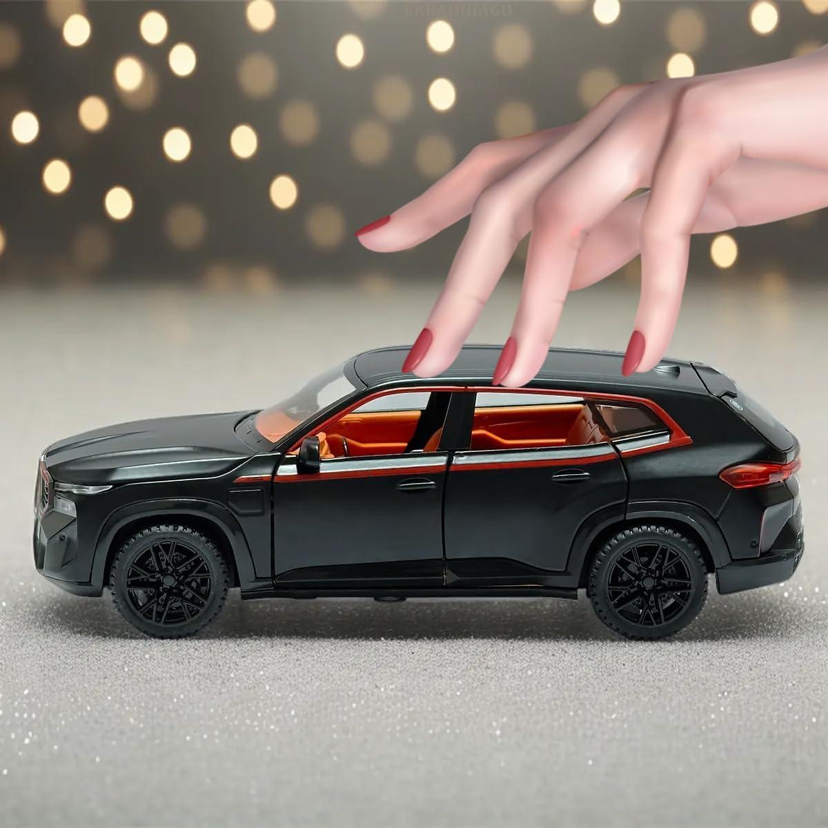 Toy Cars Compatible for XM 1/32 Metal Model Car Pull Back Car Toys with Light and Sound Toys Car Collectible Model for Children Age 3 + Year Old (Black)