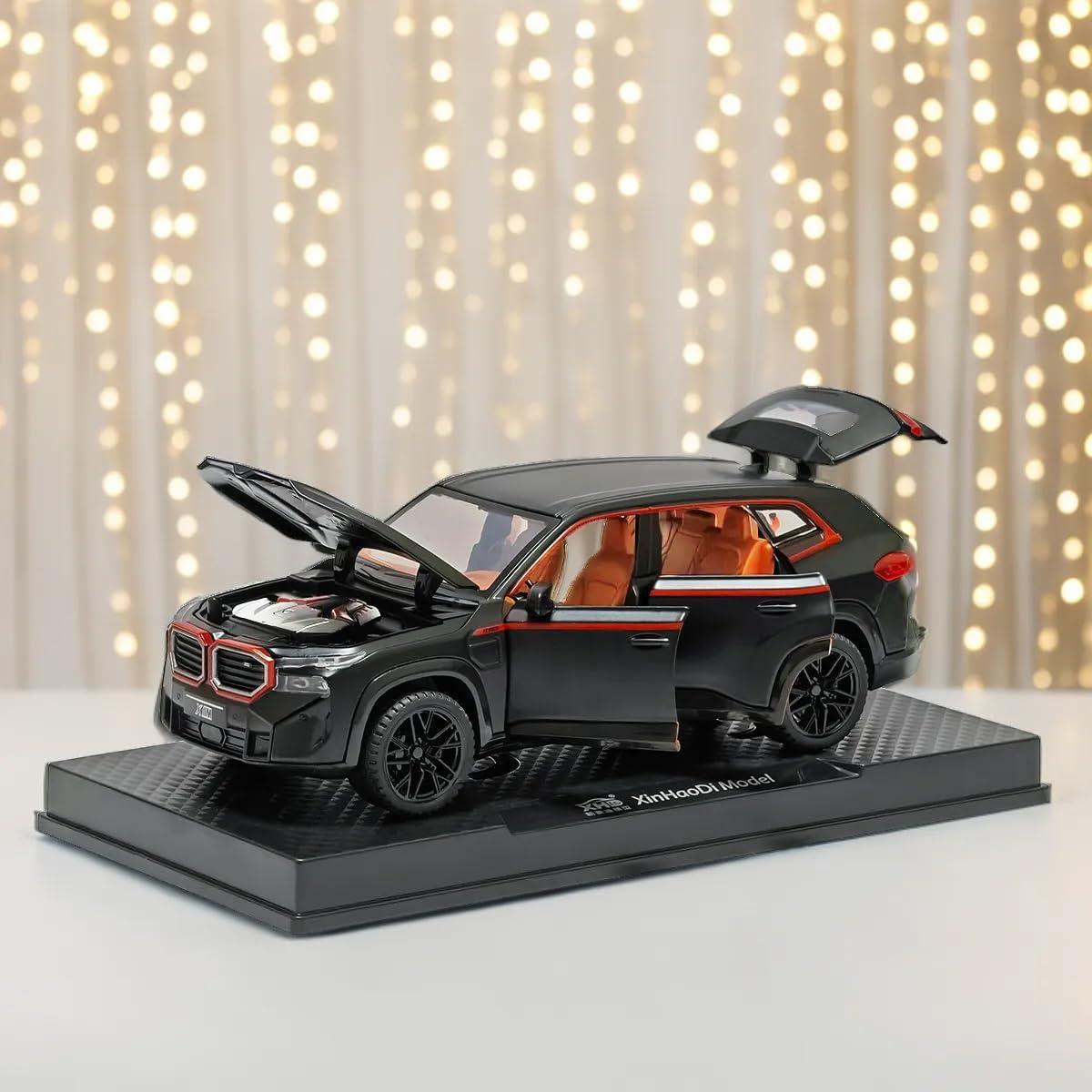 Toy Cars Compatible for XM 1/32 Metal Model Car Pull Back Car Toys with Light and Sound Toys Car Collectible Model for Children Age 3 + Year Old (Black)