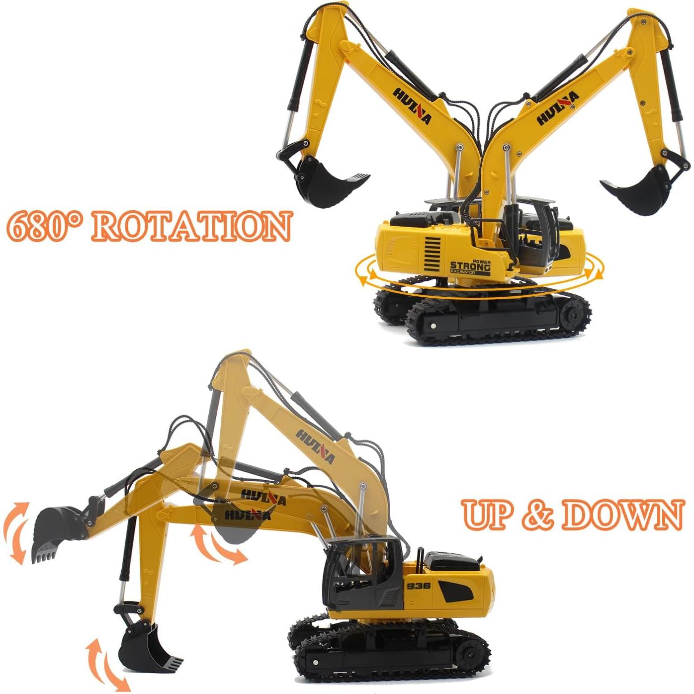 Camión Semi Remolque RC Fistone 1:24 con Excavadora y Sonido