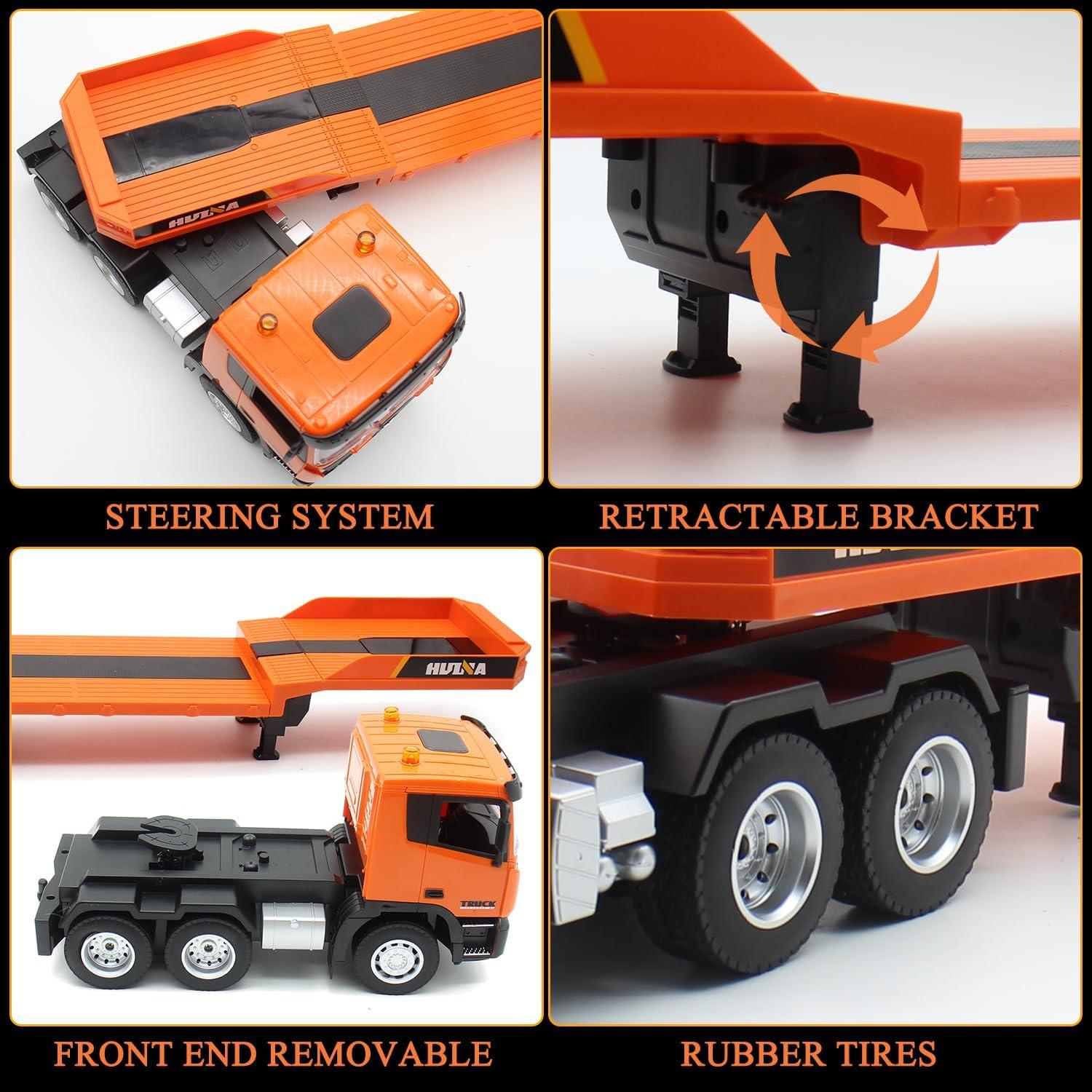 Camión Semi Remolque RC Fistone 1:24 con Excavadora y Sonido