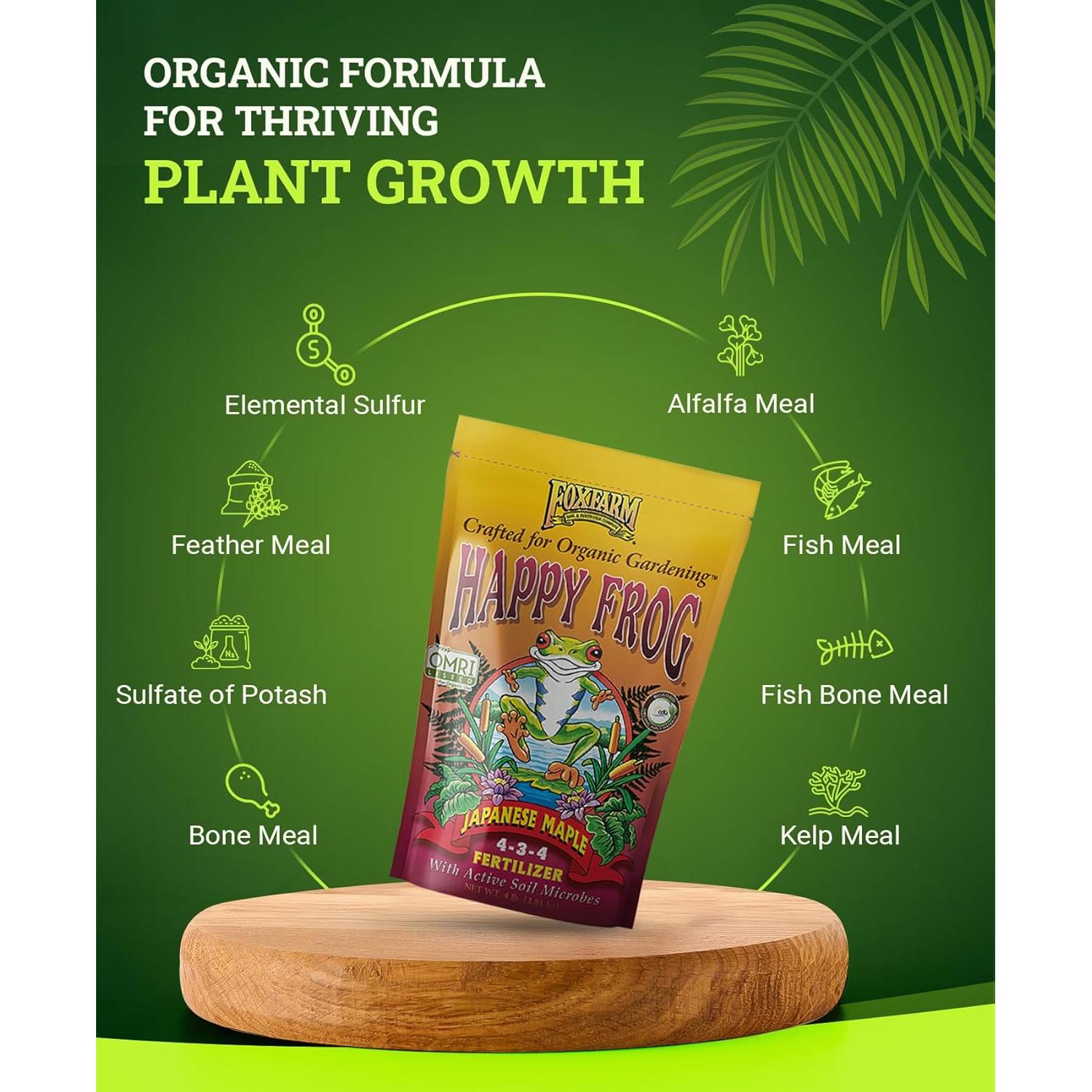 Fertilizante Happy Frog 1.81 kg para Arce Japonés NPK 4-3-4