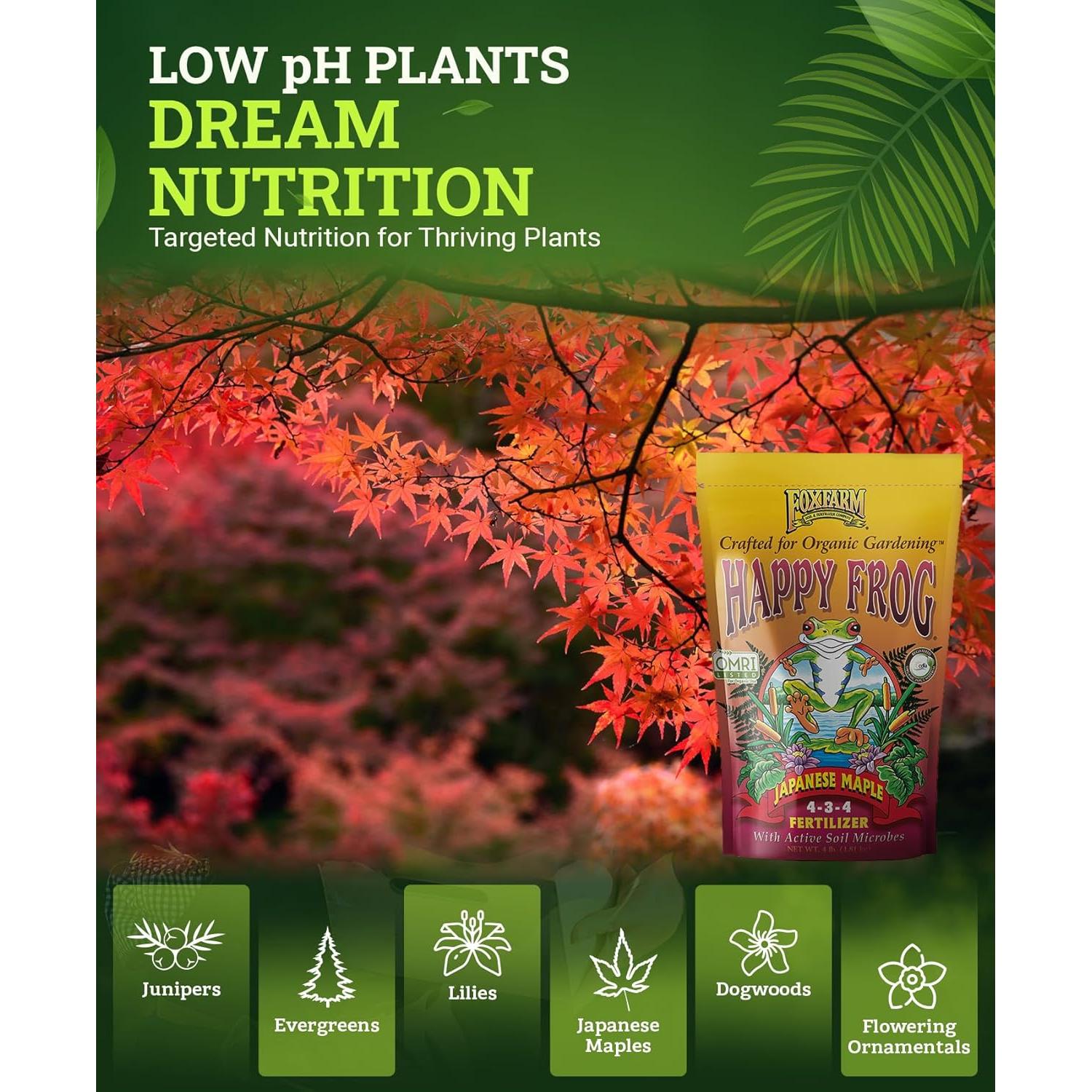 Fertilizante Happy Frog 1.81 kg para Arce Japonés NPK 4-3-4