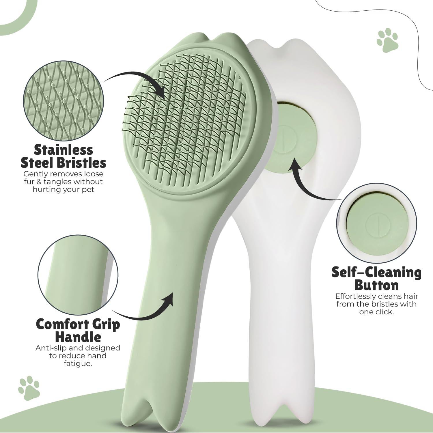 Cepillo Slicker Autolimpiante Petsupply Guy para Perros y Gatos