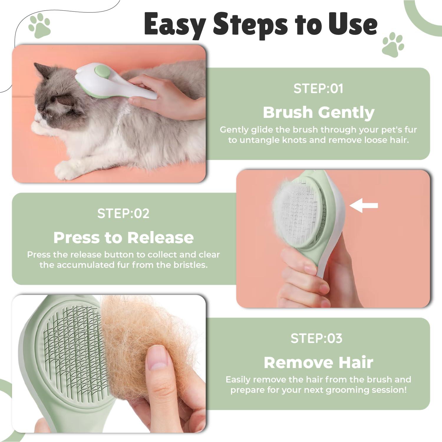 Cepillo Slicker Autolimpiante Petsupply Guy para Perros y Gatos