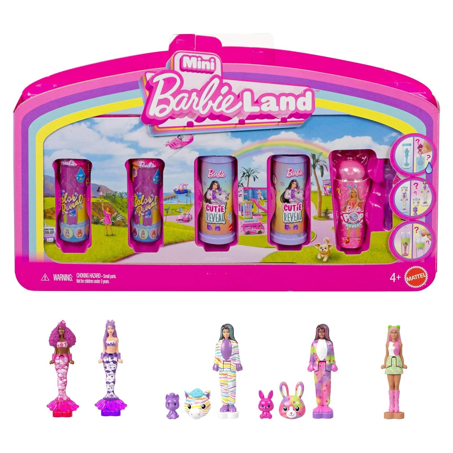 Paquete de 5 Muñecas Mini Barbie Land - Revelación Sorpresa