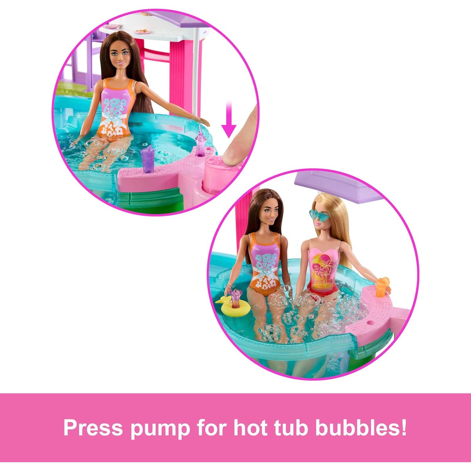 Juego de piscina Barbie Dream con tobogán y jacuzzi burbujeante