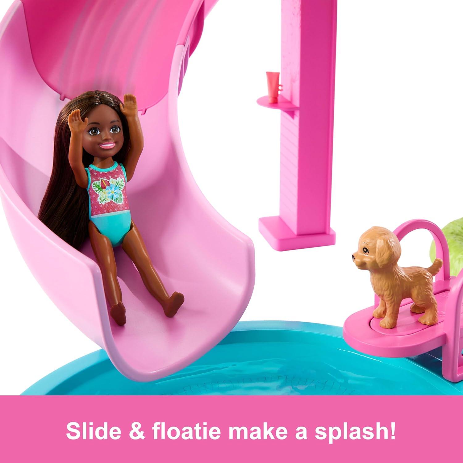 Juego de piscina Barbie Dream con tobogán y jacuzzi burbujeante
