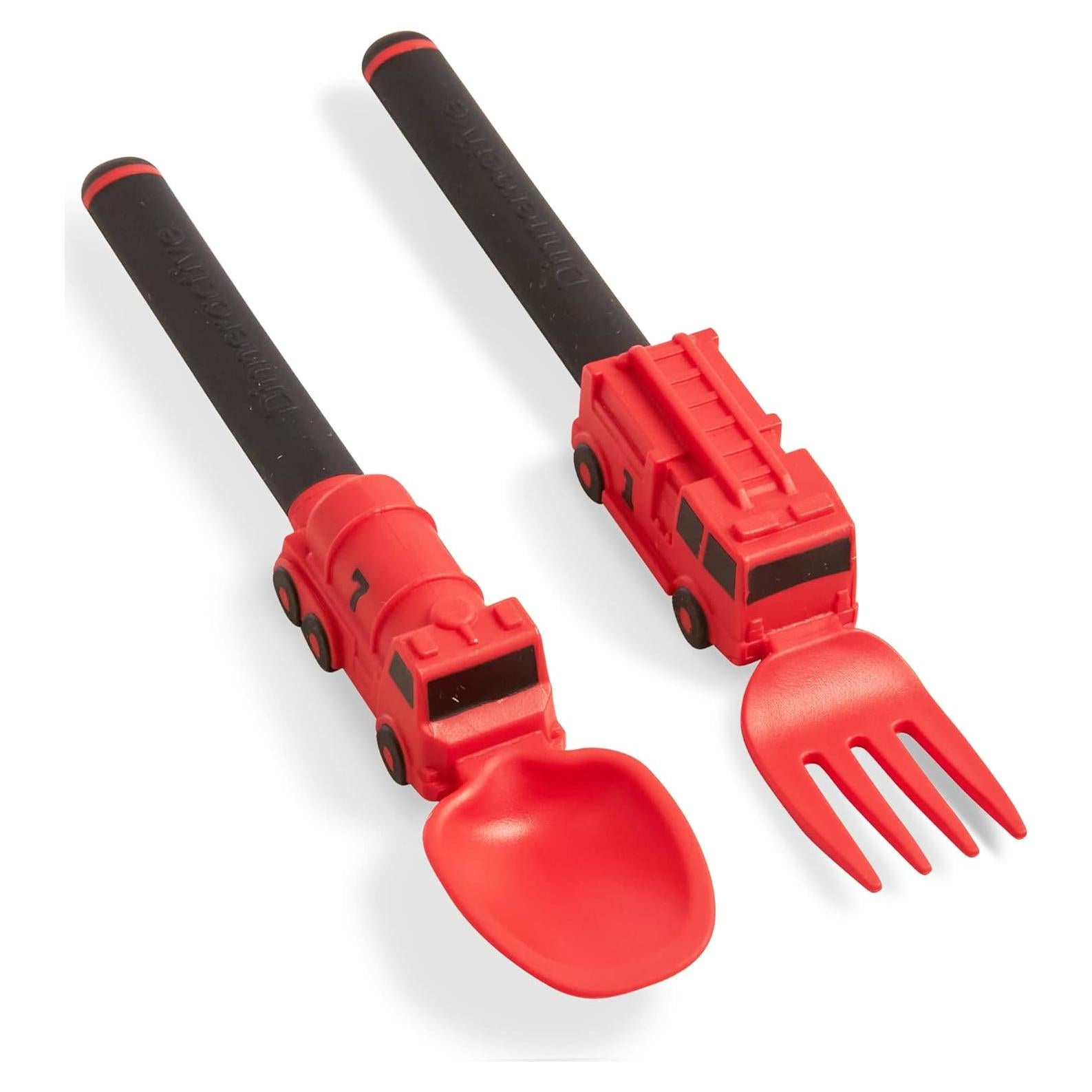Juego de Utensilios para Niños Dinneractive - Bombero Rojo - 2 Piezas