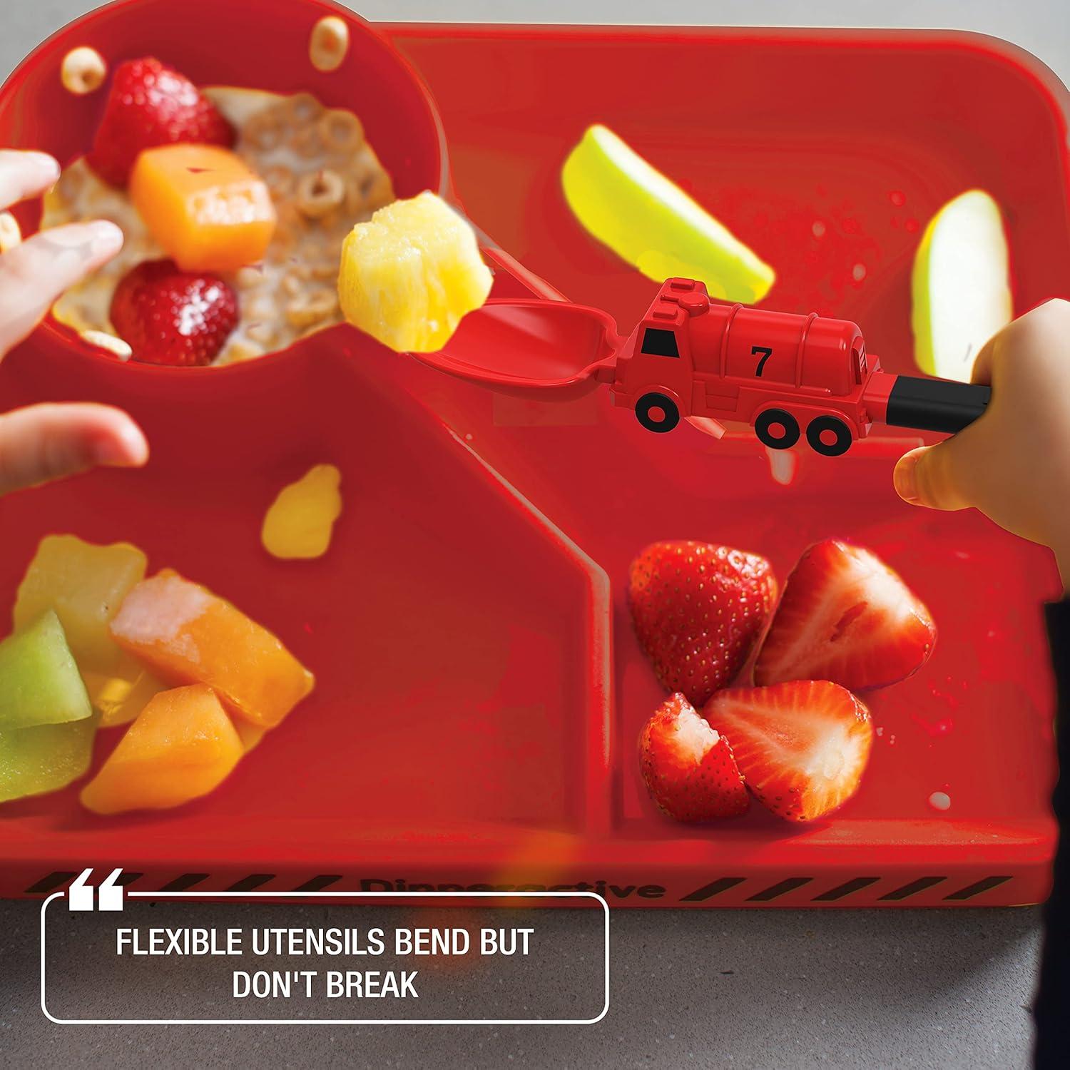 Juego de Utensilios para Niños Dinneractive - Bombero Rojo - 2 Piezas