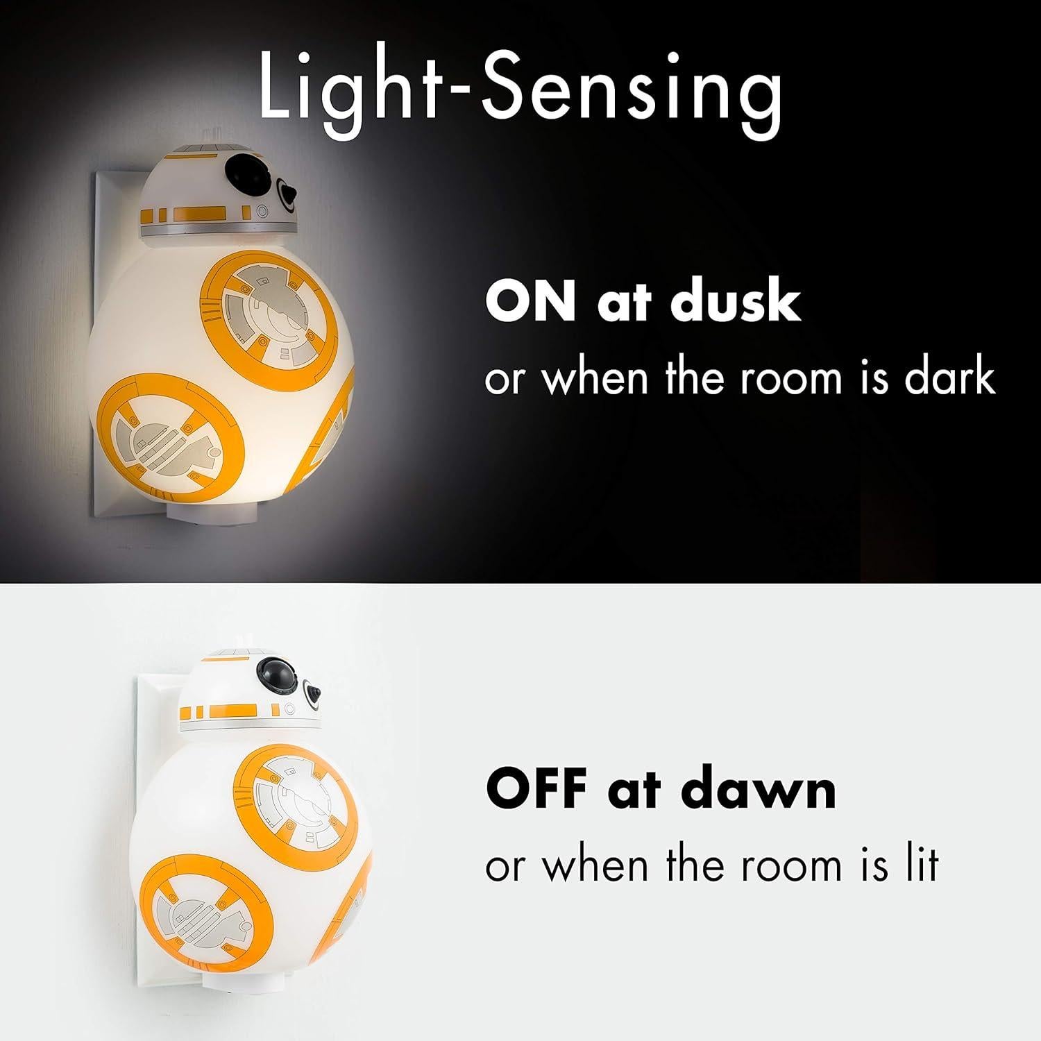 Luz Nocturna LED BB-8 Star Wars, Cambio de Color, 7.62 cm