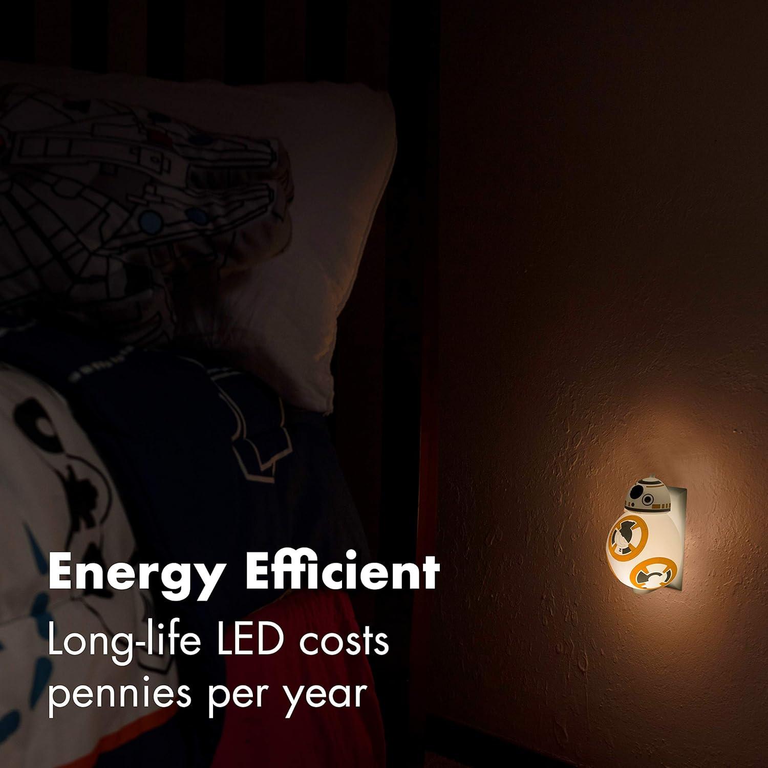 Luz Nocturna LED BB-8 Star Wars, Cambio de Color, 7.62 cm